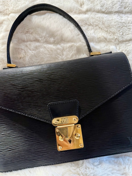 Louis Vuitton Handbags - Louis Vuitton Black Epi Leather Top-Handle Clutch with Gold Hardware